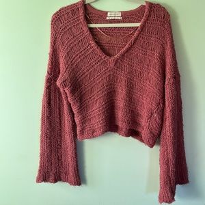 Urban Outfitters Bell Sleeve V Neck Sweater